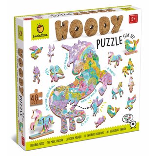 WOODY PUZZLE - Das verzauberte Einhorn (48 Teile)