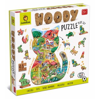 WOODY PUZZLE - Haustiere (48 Teile)