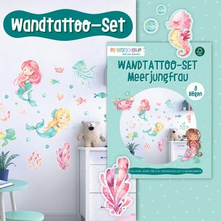 Wandtattoo-Set Meerjungfrau